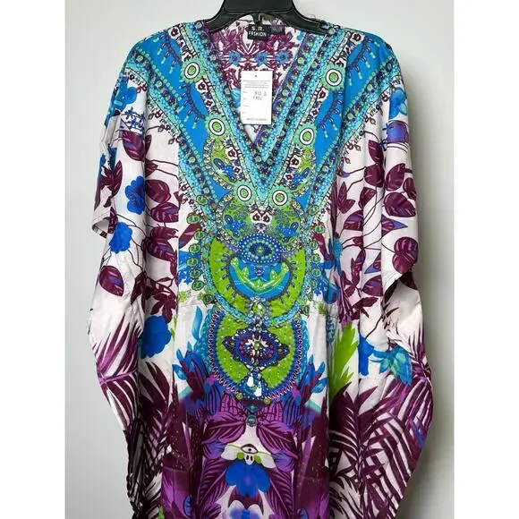 Kaftan Dresses for Women Beach Coverups, One Size Kaftans for Loungewear - Picture 1 of 4